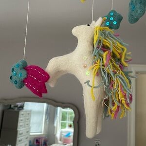 Pottery Barn Kids PBK Unicorn Felt Ceiling Decor